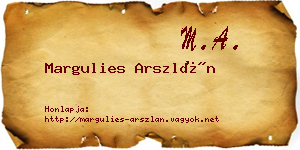 Margulies Arszlán névjegykártya